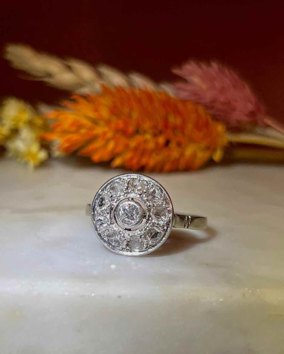 Bague Vintage Art - Déco Diamants "Anastasia" - Elliade Paris