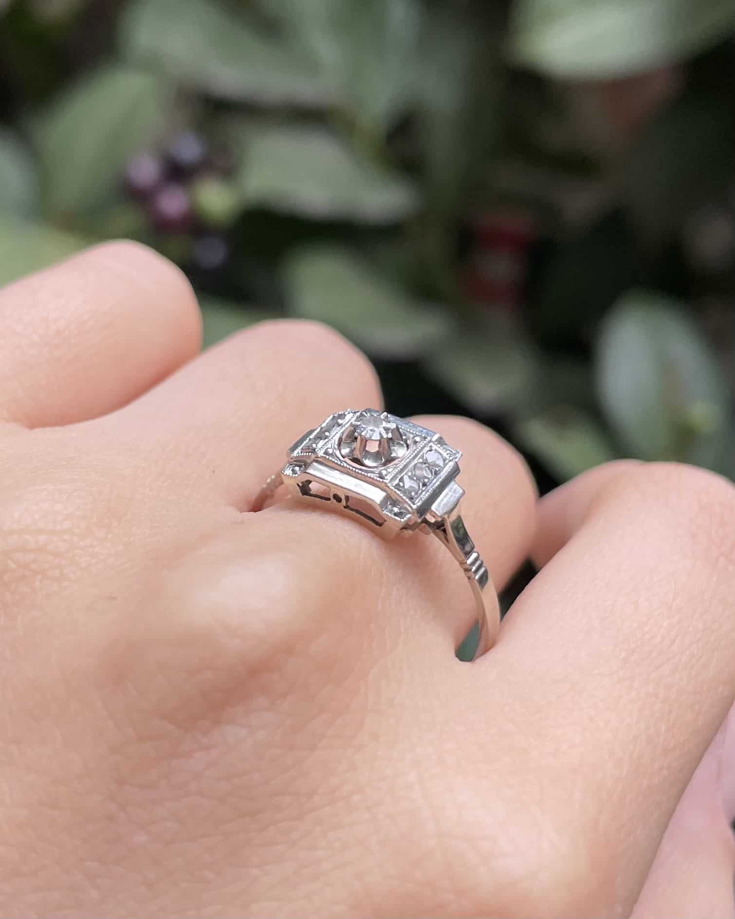 Bague Vintage Art - Déco Diamants "Arielle" - Elliade Paris