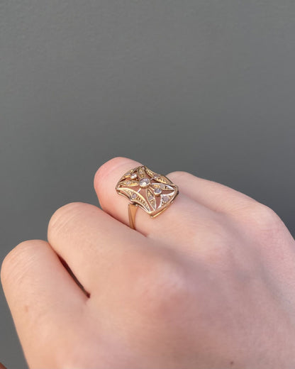 Bague Vintage Art - Déco Diamants &quot;Aubrey&quot; - Elliade Paris