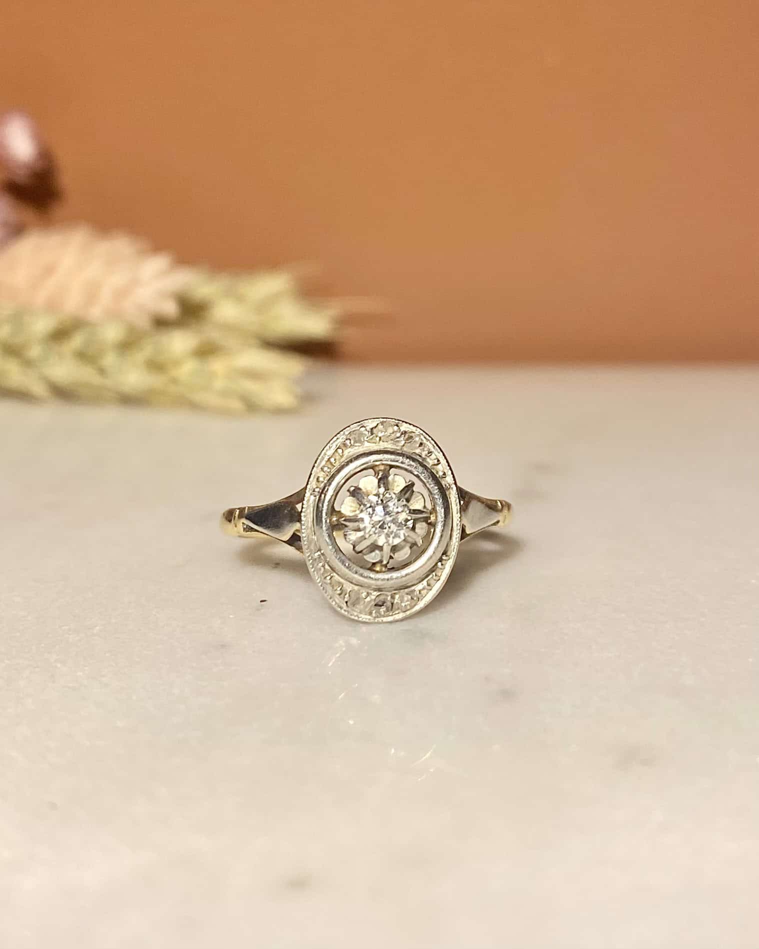 Bague Vintage Art - Déco Diamants &quot;Blanche&quot; - Elliade Paris