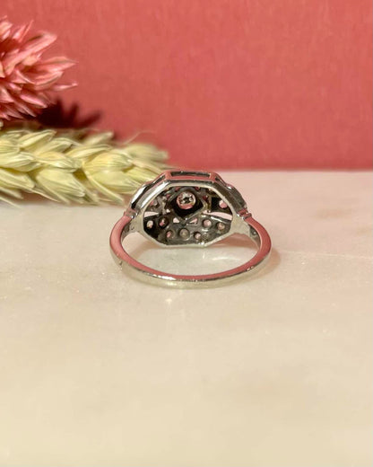 Bague vintage Art - Déco Diamants &quot;Chloé&quot; - Elliade Paris