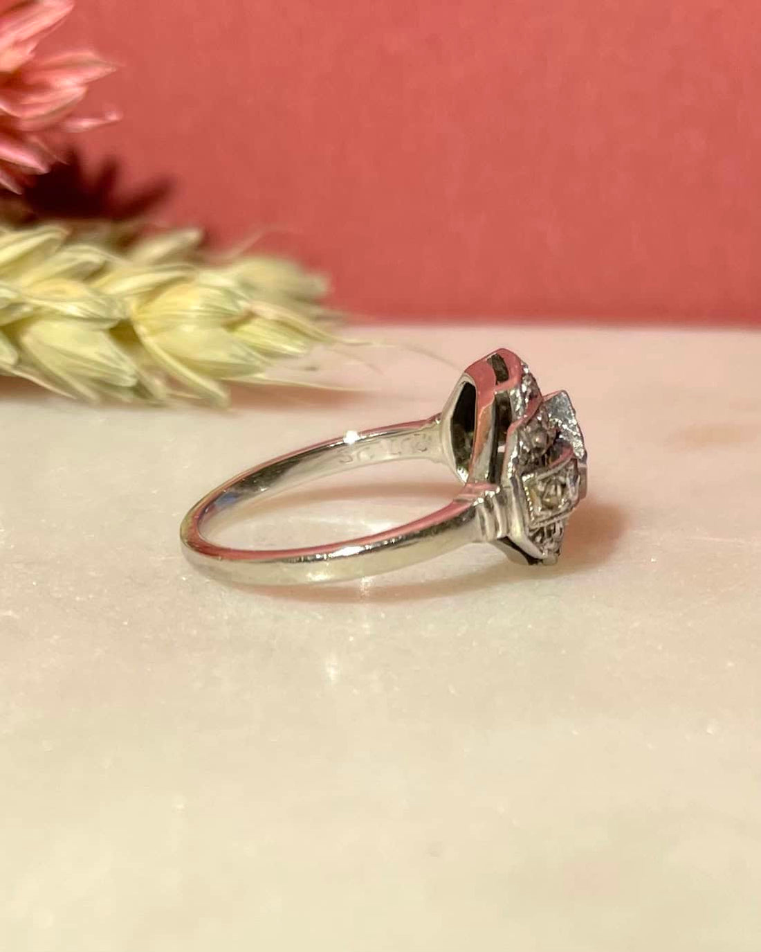 Bague vintage Art - Déco Diamants &quot;Chloé&quot; - Elliade Paris
