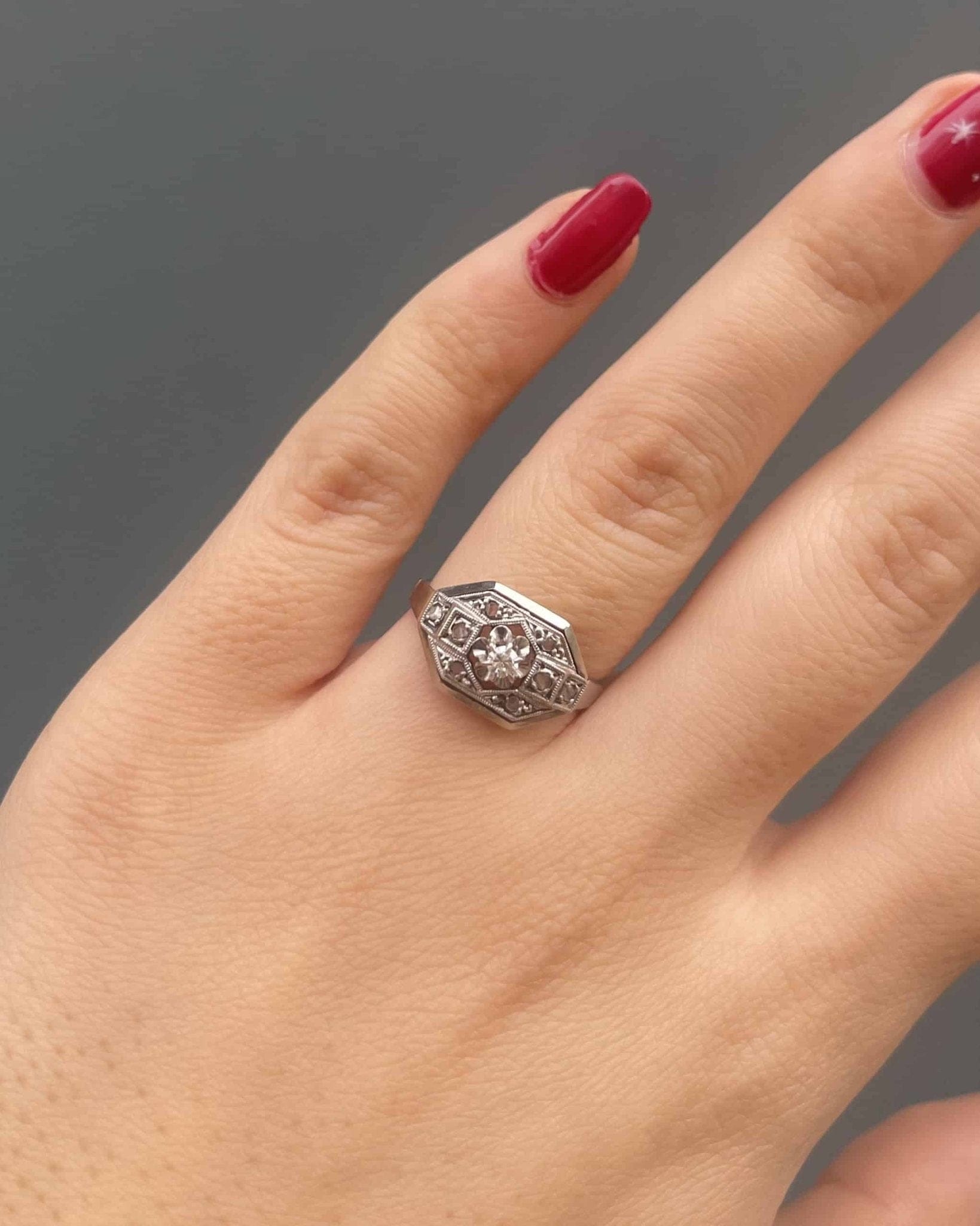 Bague Vintage Art - Déco Diamants "Dora" - Elliade Paris