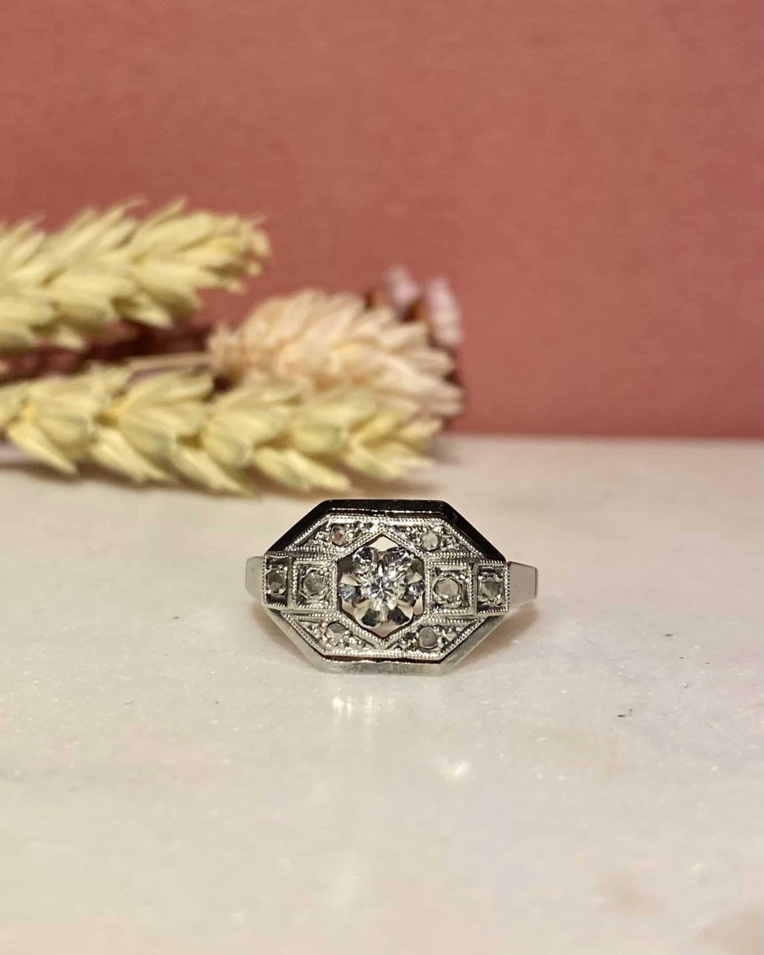 Bague Vintage Art - Déco Diamants &quot;Dora&quot; - Elliade Paris