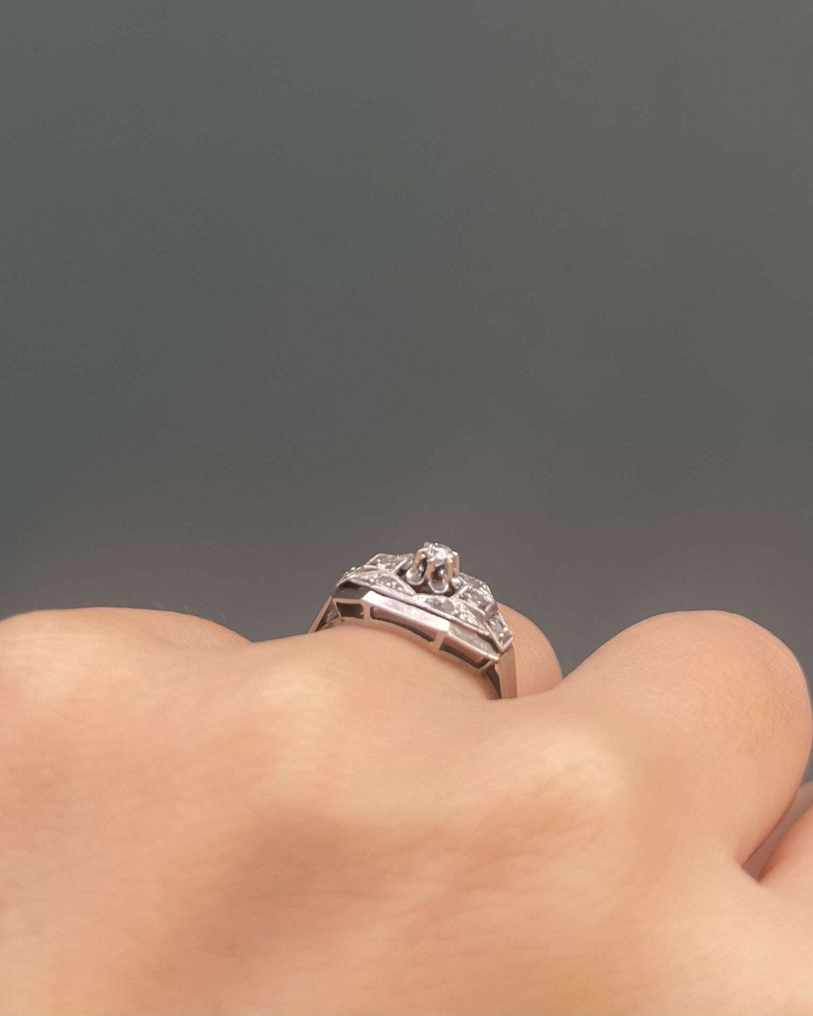 Bague Vintage Art - Déco Diamants "Dora" - Elliade Paris