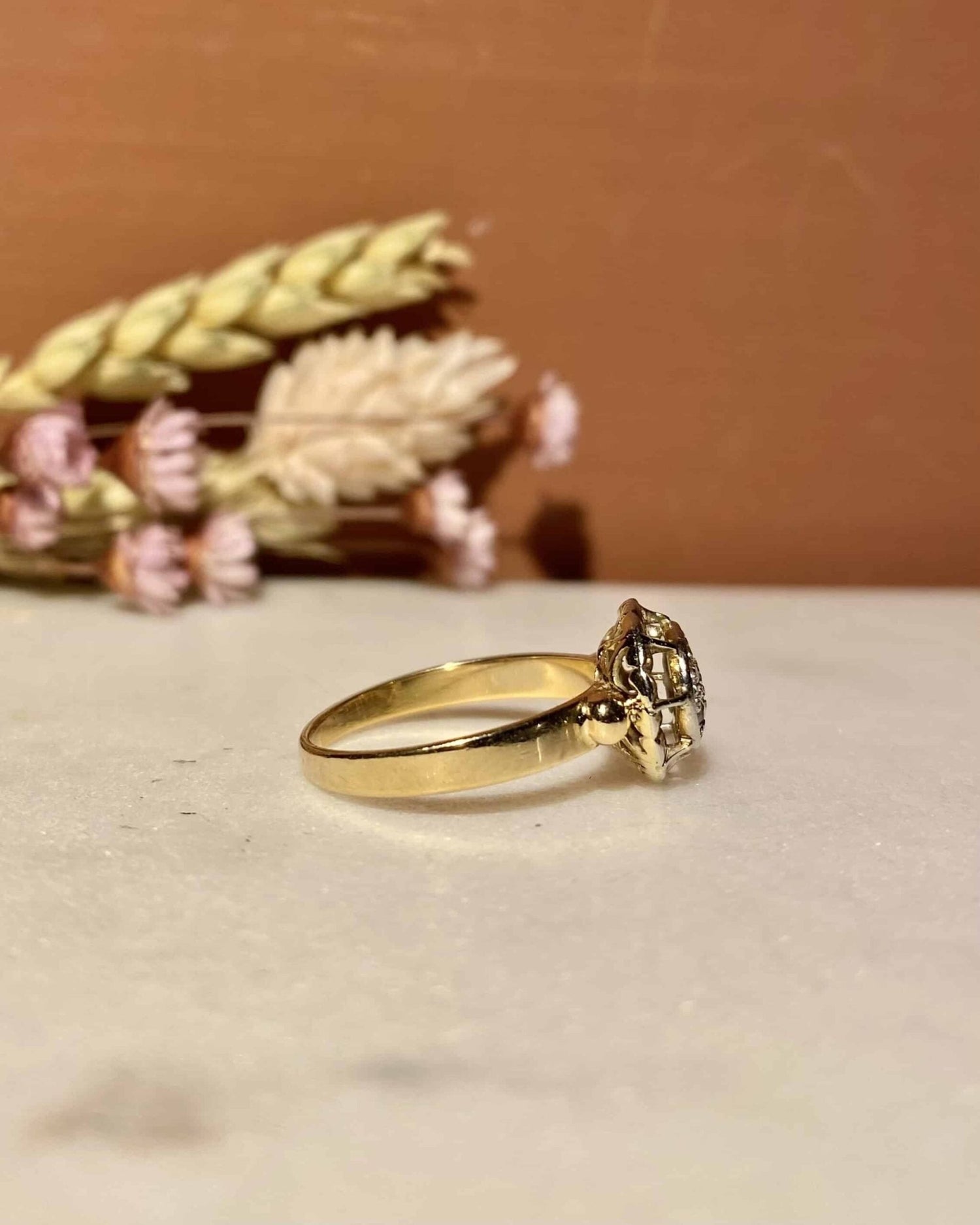 Bague Vintage Art - Déco Diamants &quot;Elise&quot; - Elliade Paris