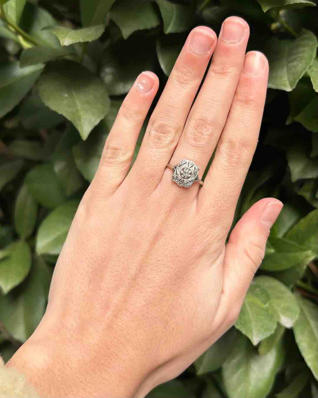Bague Vintage Art - déco Diamants &quot;Faustine&quot; - Elliade Paris