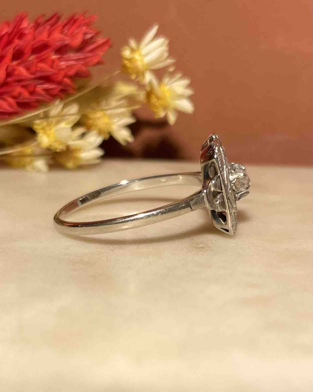 Bague Vintage Art - déco Diamants "Faustine" - Elliade Paris