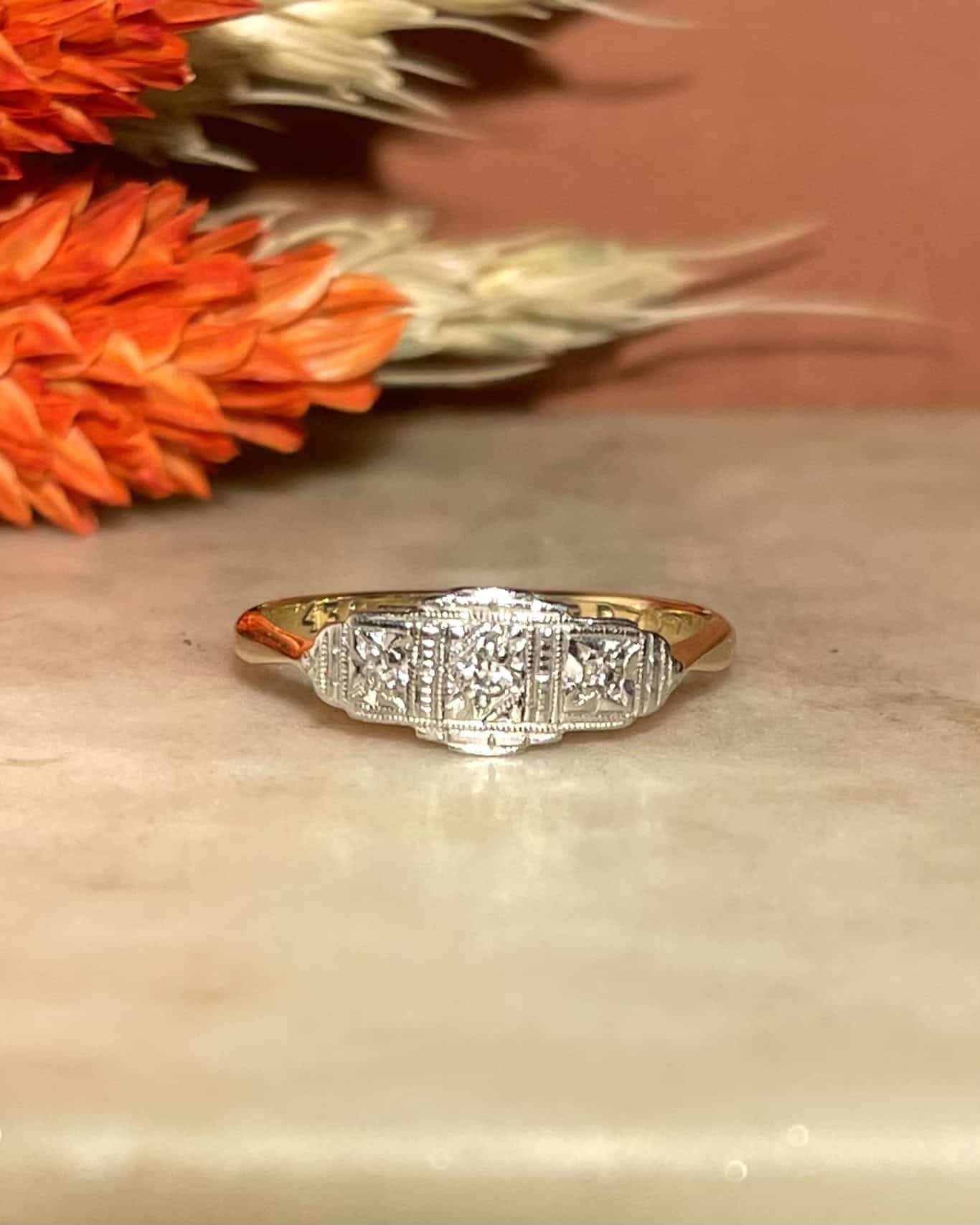 Bague vintage Art Déco Diamants "Josepha" - Elliade Paris