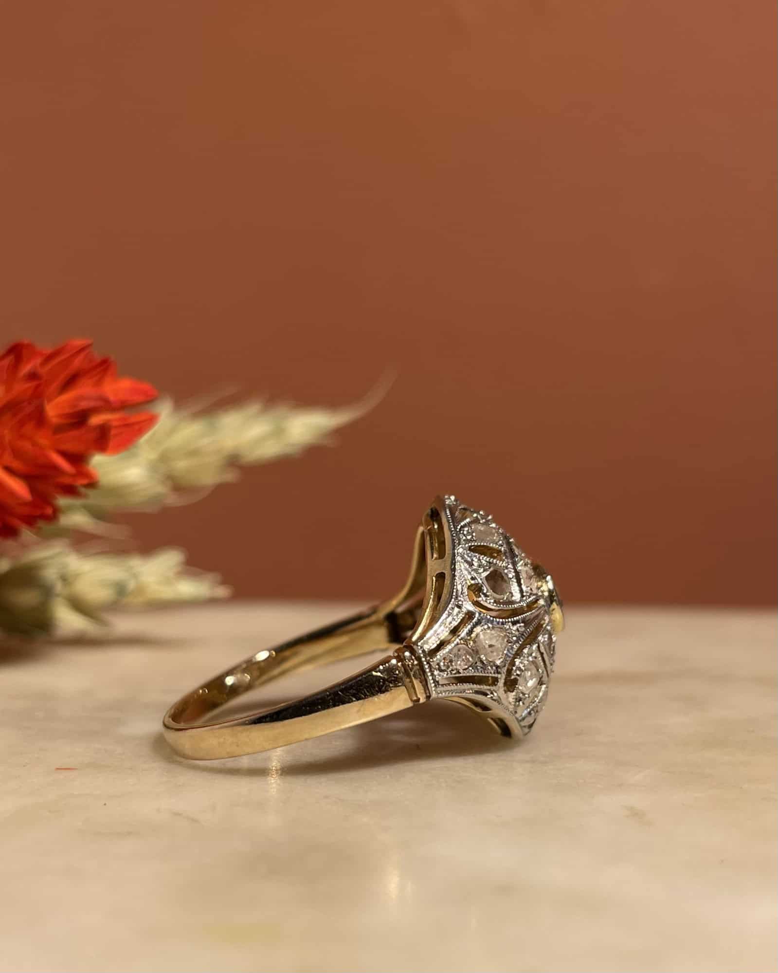 Bague vintage Art - déco Diamants "Kahir" - Elliade Paris