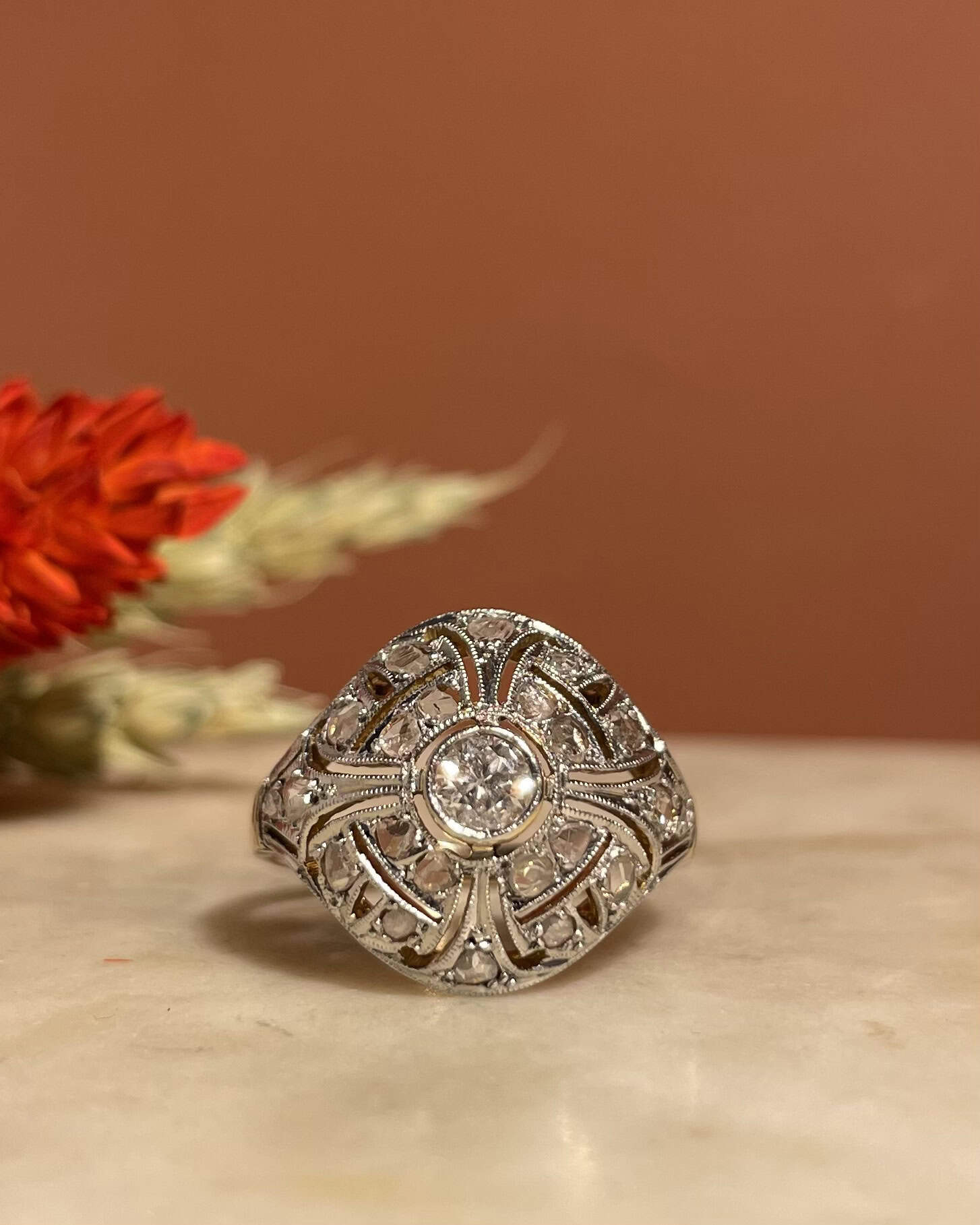 Bague vintage Art - déco Diamants "Kahir" - Elliade Paris
