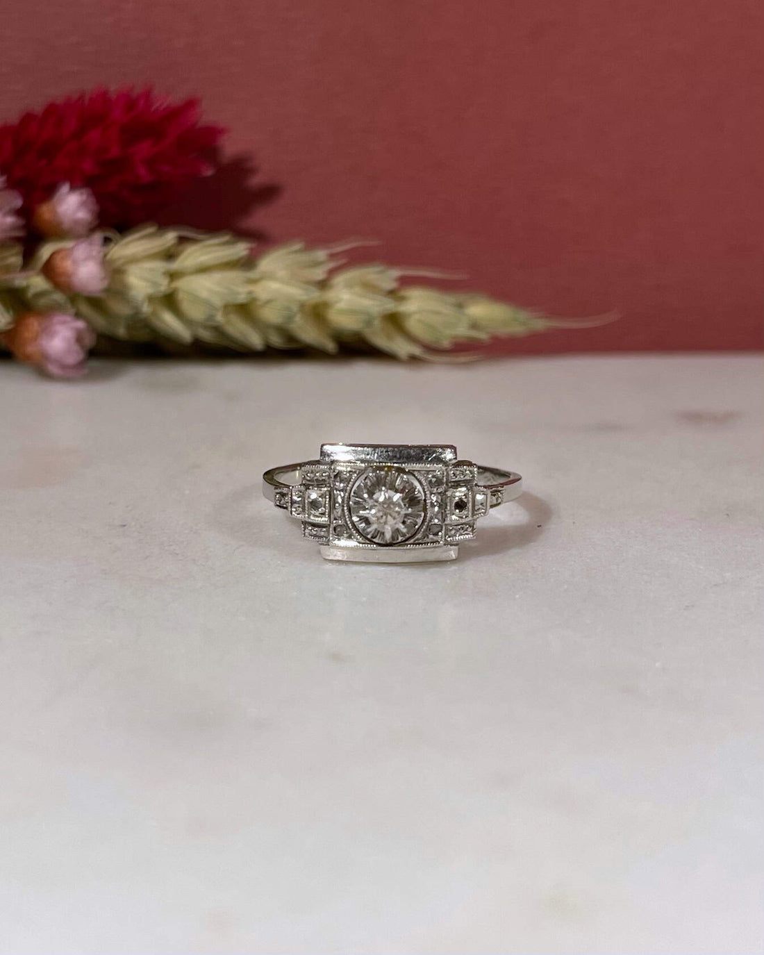 Bague Vintage Art - Déco Diamants &quot;Lise&quot; - Elliade Paris