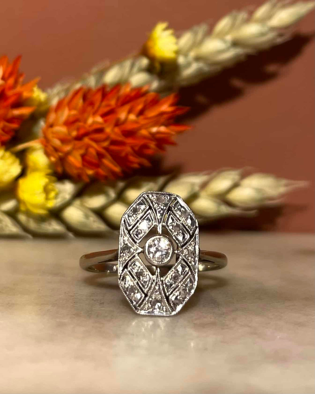 Bague Vintage Art - Déco Diamants &quot;Madison&quot; - Elliade Paris