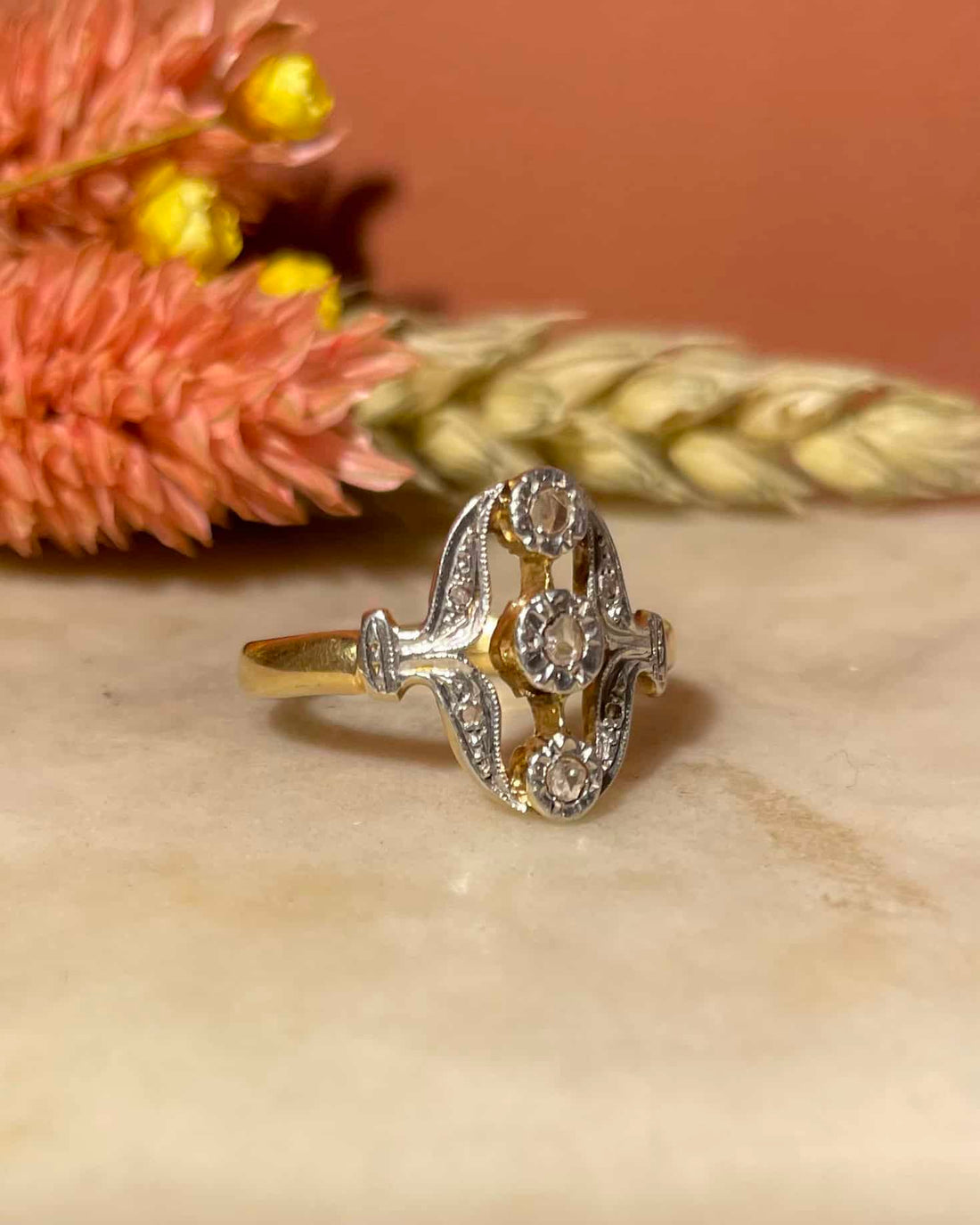 Bague Vintage Art - Déco Diamants &quot;Makayla&quot; - Elliade Paris