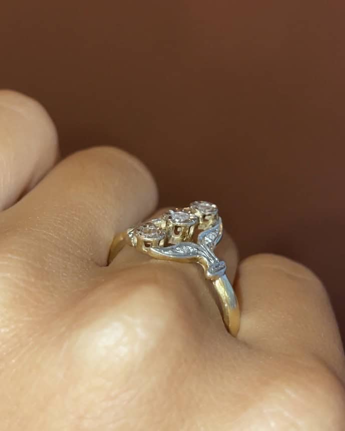 Bague Vintage Art - Déco Diamants &quot;Makayla&quot; - Elliade Paris