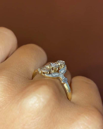 Bague Vintage Art - Déco Diamants &quot;Makayla&quot; - Elliade Paris
