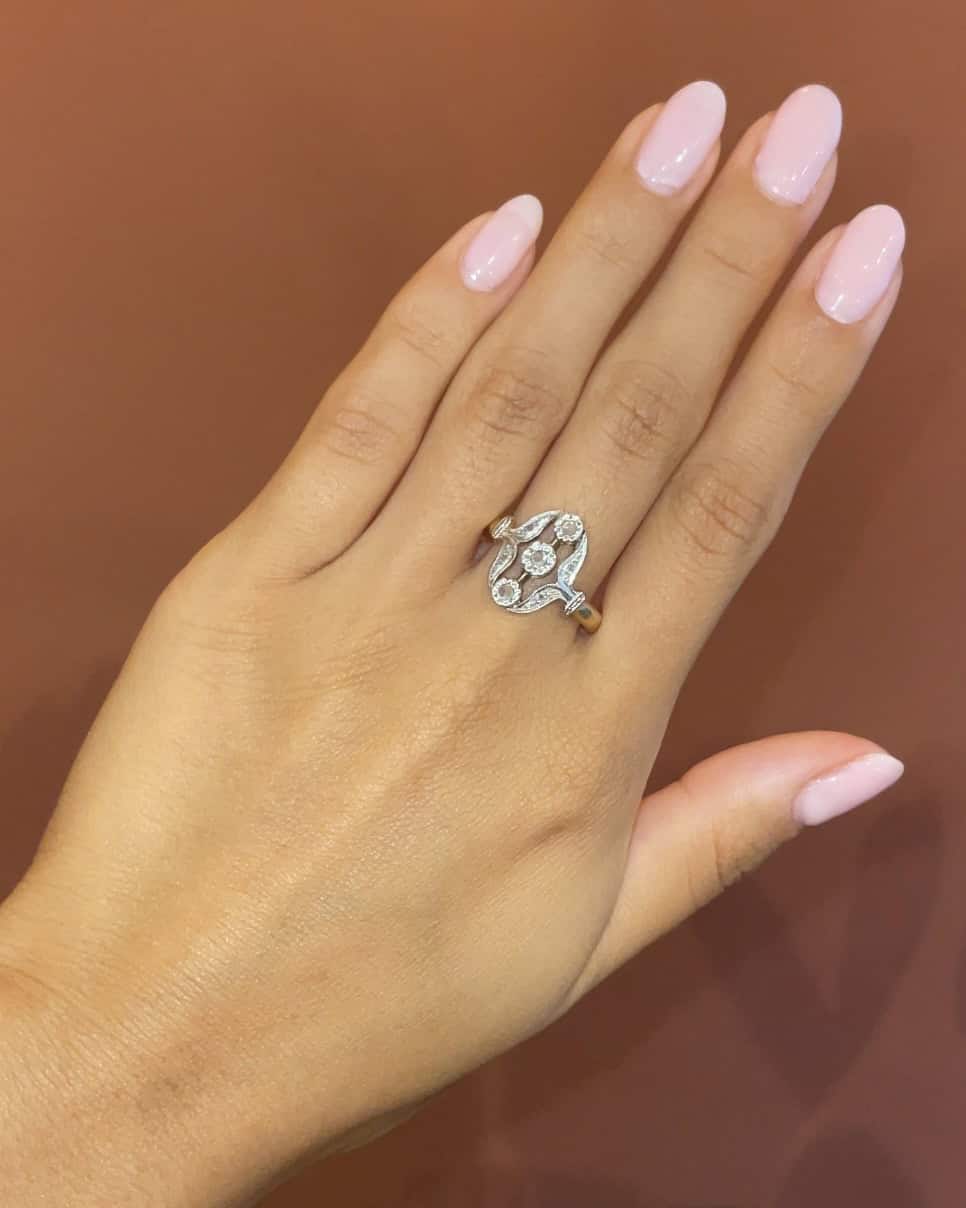 Bague Vintage Art - Déco Diamants &quot;Makayla&quot; - Elliade Paris