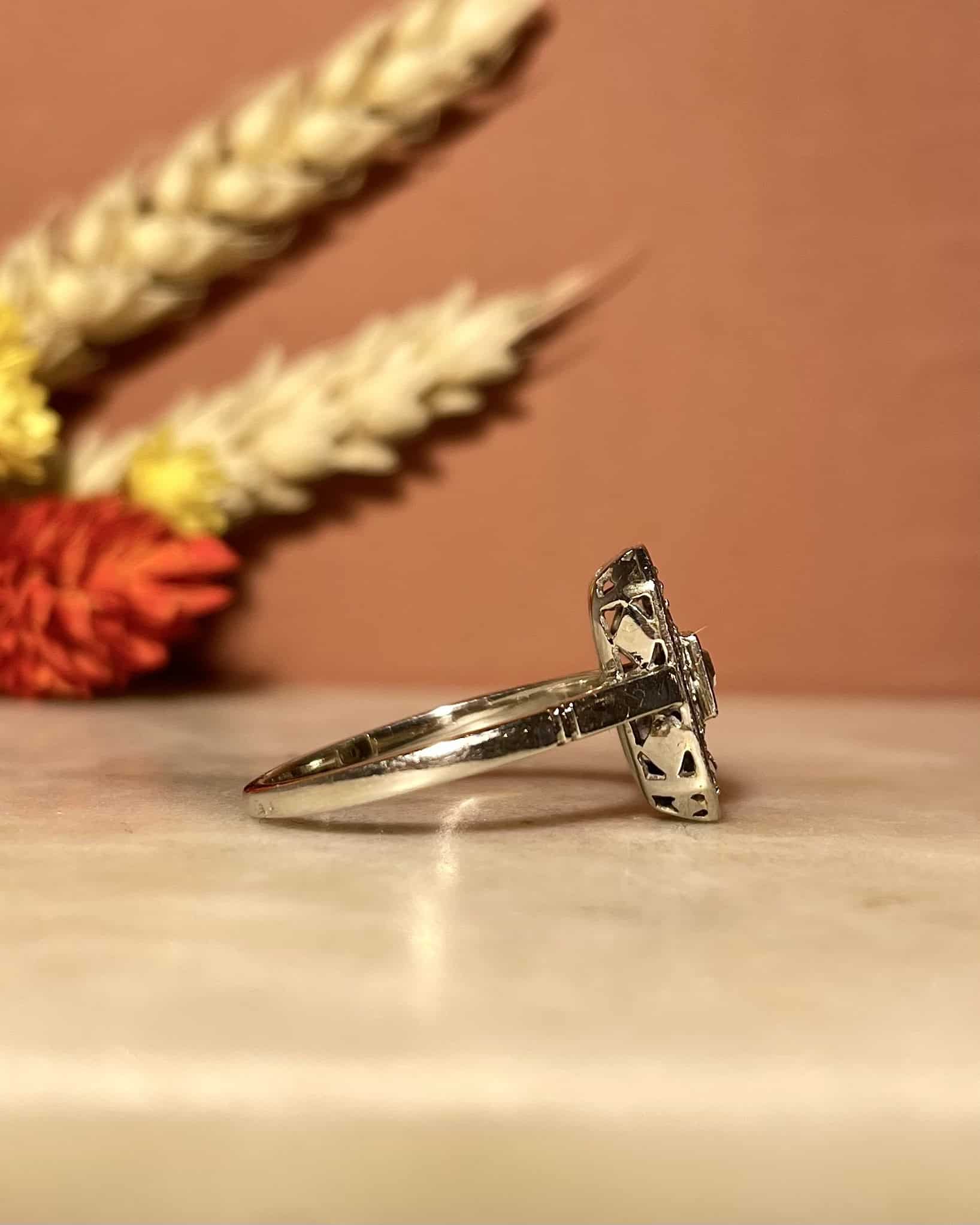 Bague Vintage Art - Déco Diamants &quot;Margaux&quot; - Elliade Paris