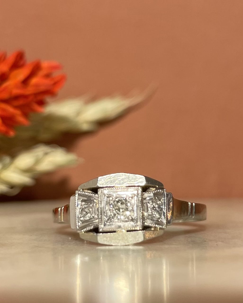 Bague Vintage Art - Déco Diamants "Mariél" - Elliade Paris