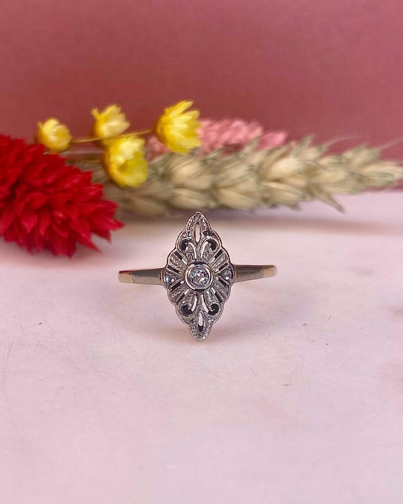 Bague Vintage Art - Déco Diamants "Marilou" - Elliade Paris