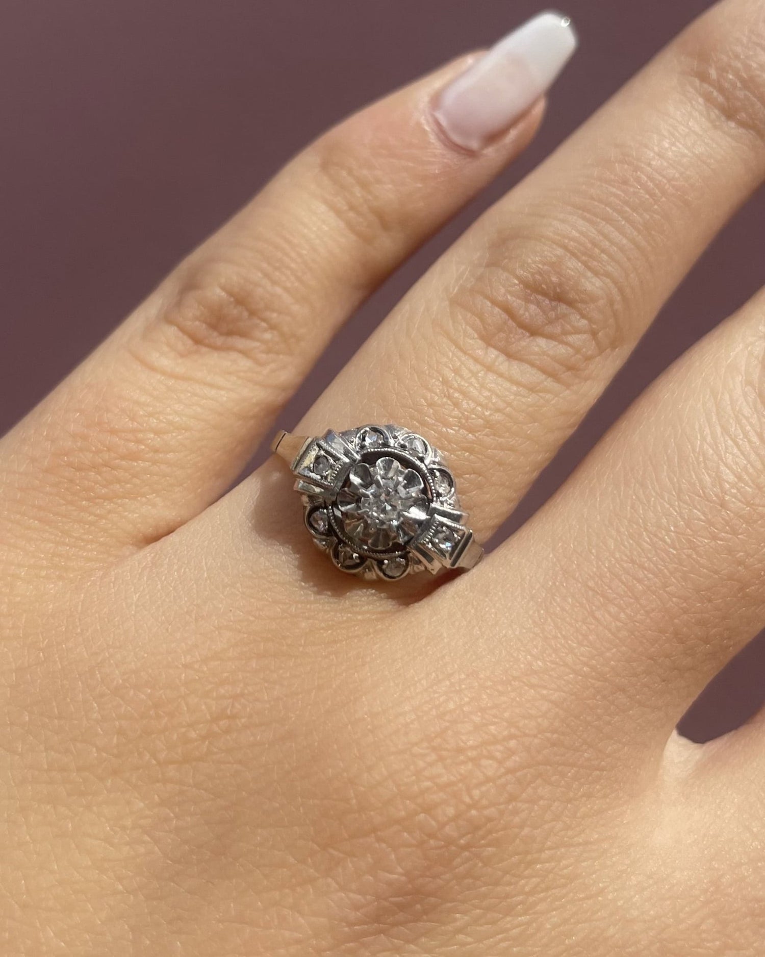 Bague Vintage Art - Déco Diamants &quot;Mika&quot; - Elliade Paris