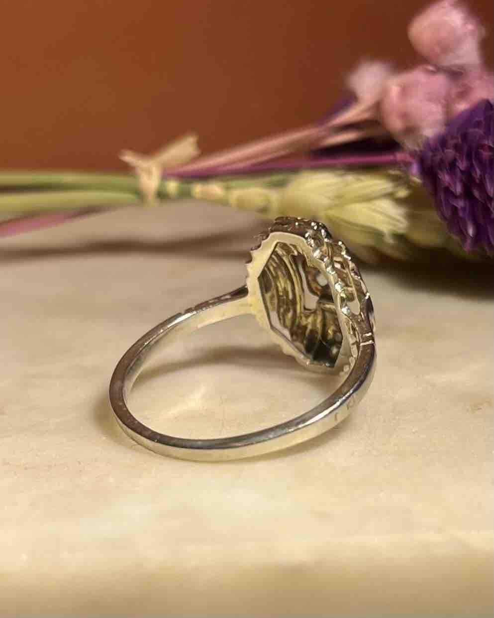 Bague Vintage Art - déco Diamants "Reina" - Elliade Paris