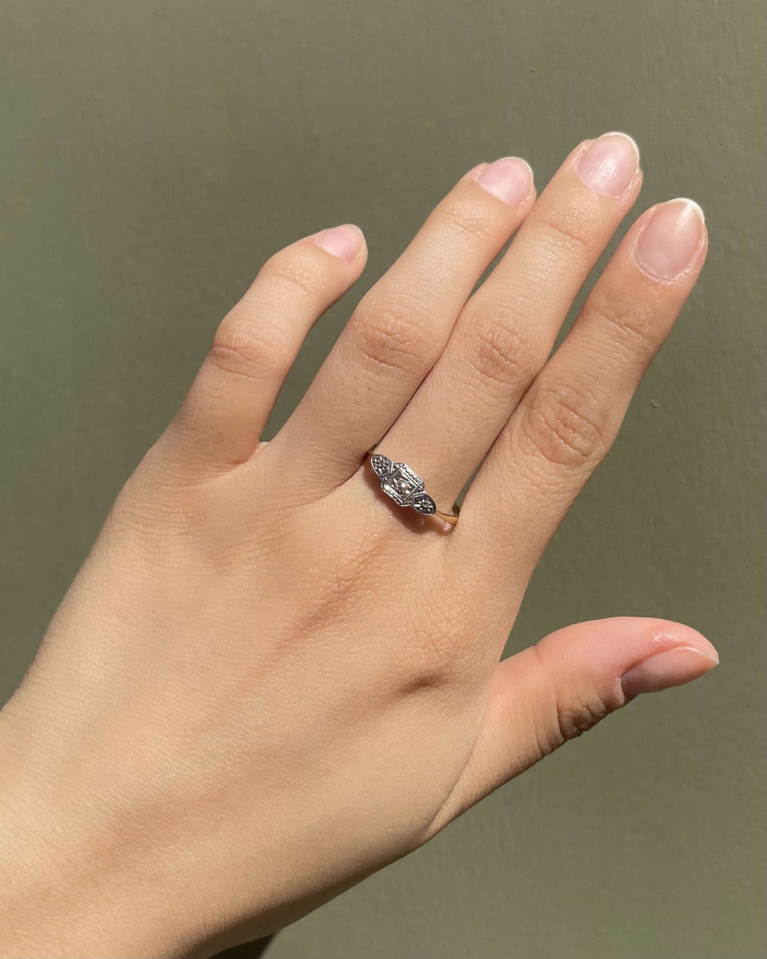 Bague vintage Art Déco Diamants &quot;Romy&quot; - Elliade Paris