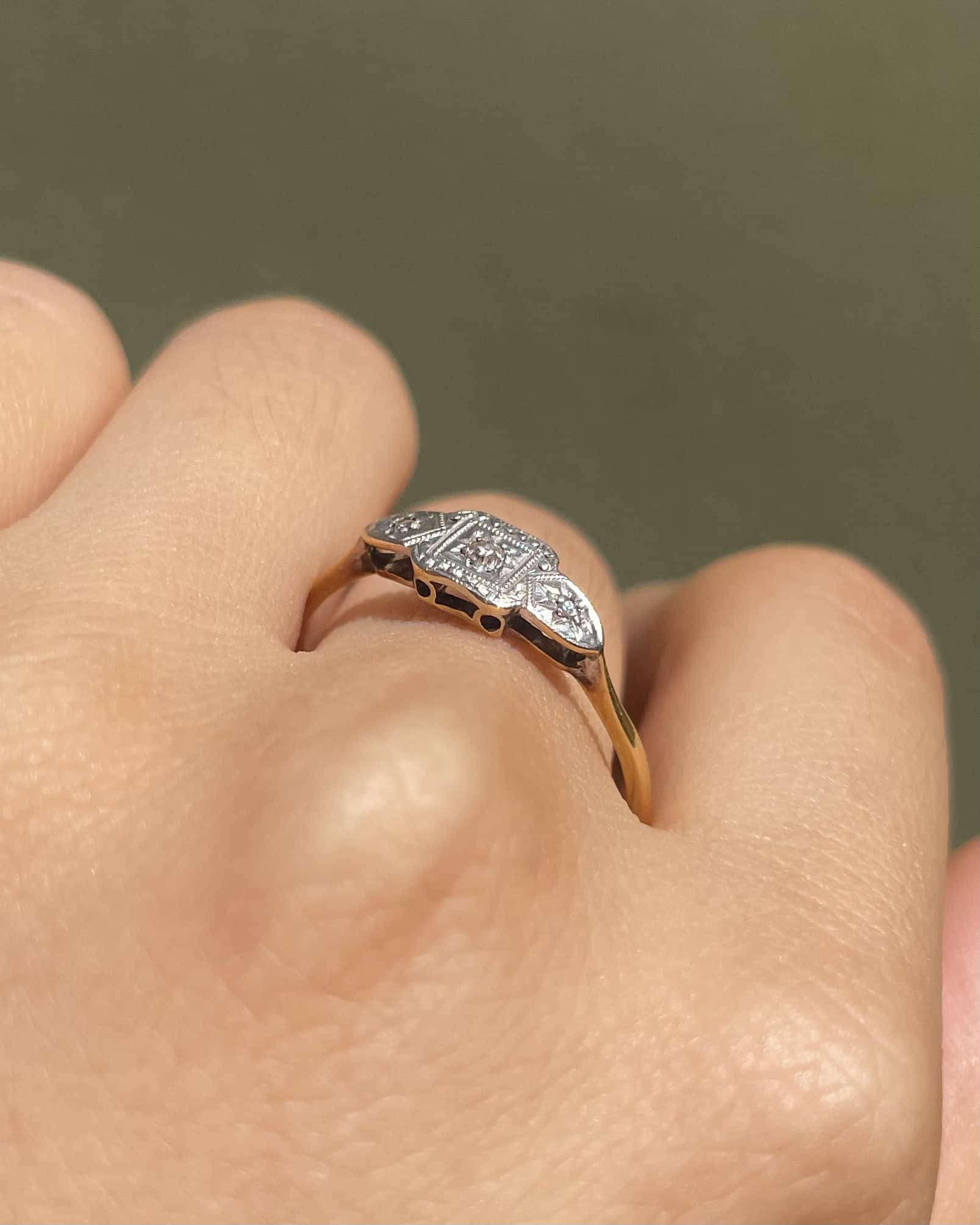 Bague vintage Art Déco Diamants &quot;Romy&quot; - Elliade Paris