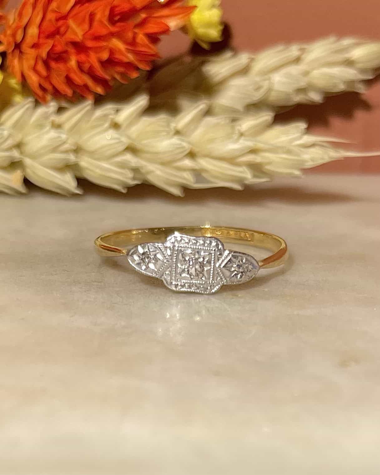 Bague vintage Art Déco Diamants &quot;Romy&quot; - Elliade Paris