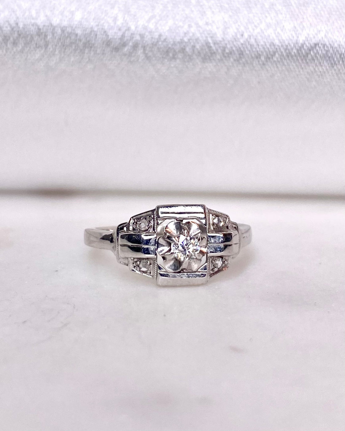 Bague Vintage Art - Déco Diamants &quot;Sanaé&quot; - Elliade Paris