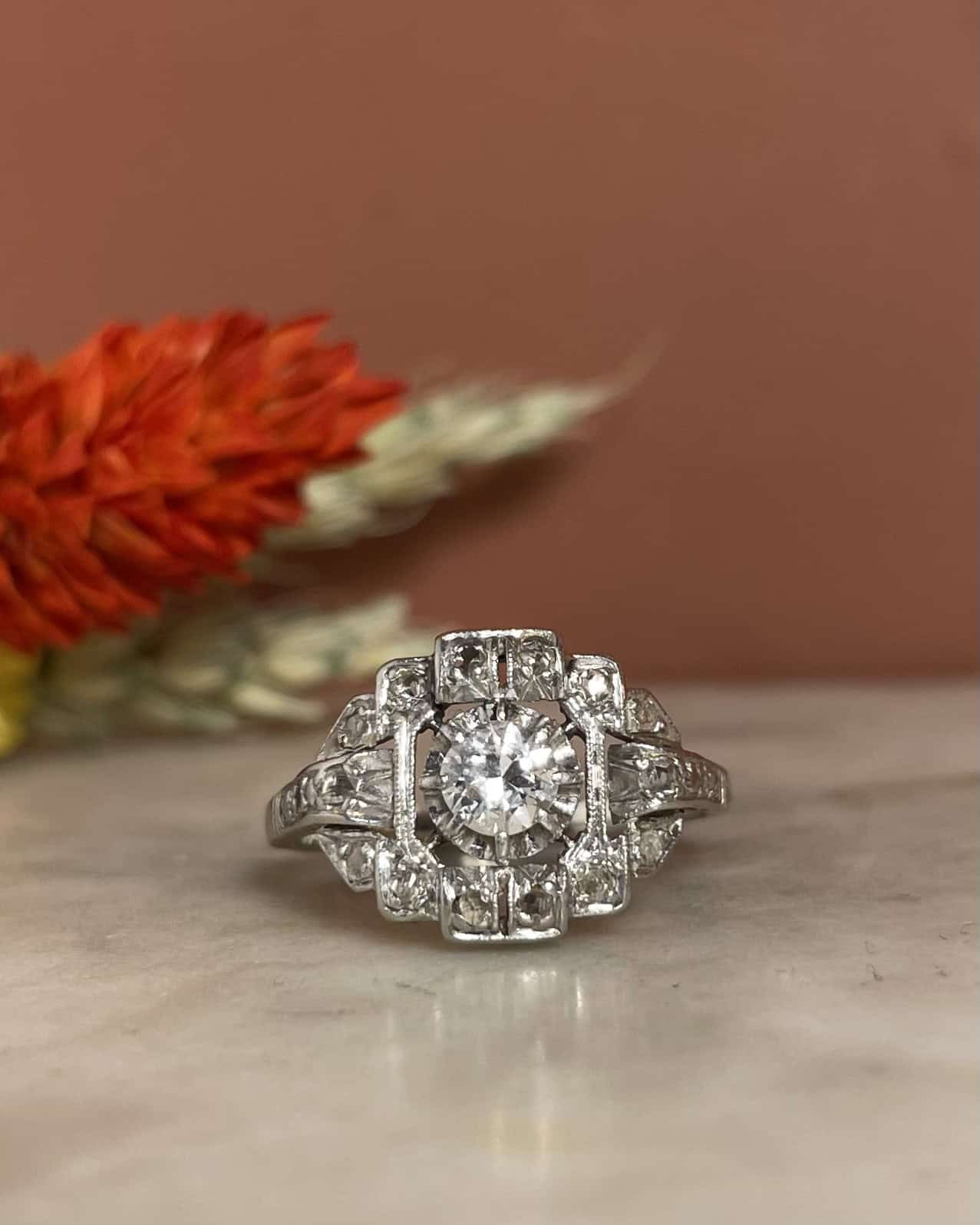 Bague Vintage Art - Déco Diamants "Yahari" - Elliade Paris