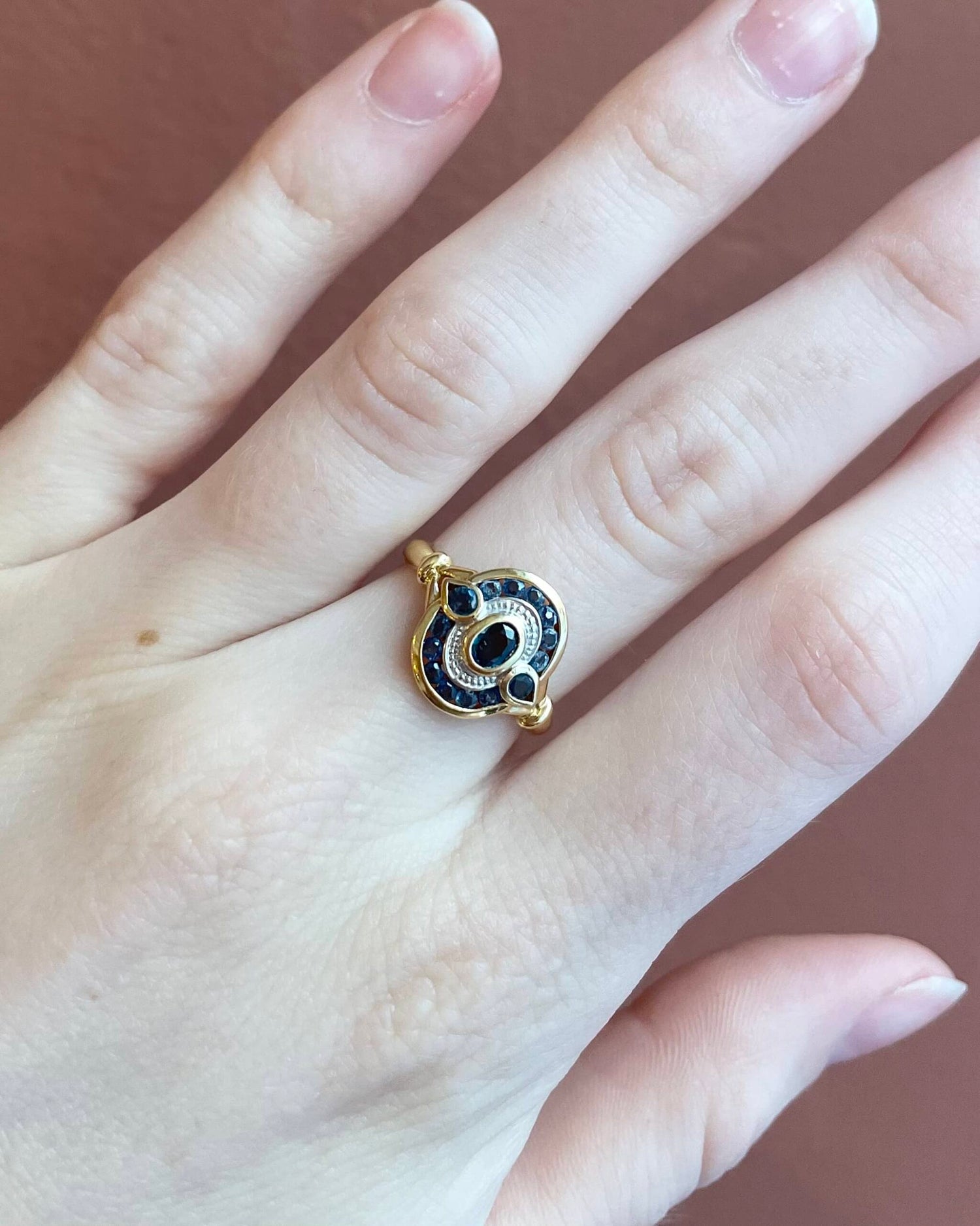 Bague Style Art-Déco 15 Saphirs &quot;Alana&quot;
