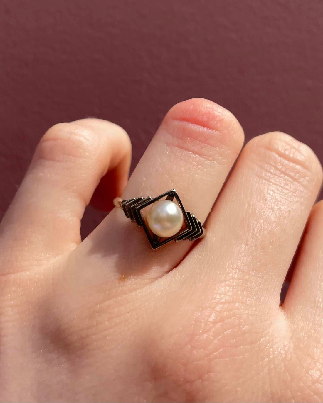 Bague Vintage Art - Déco Perle &quot;Azalée&quot; - Elliade Paris