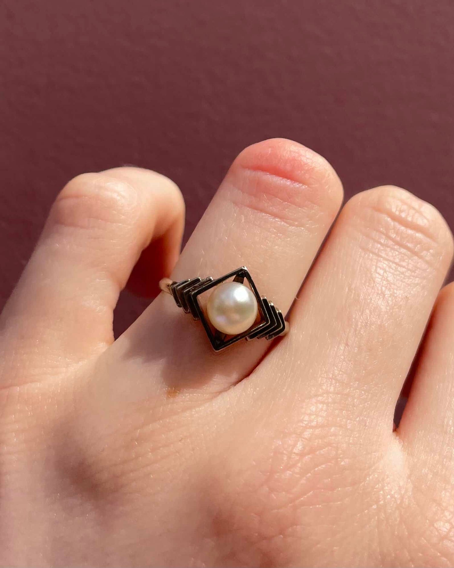 Bague Vintage Art - Déco Perle &quot;Azalée&quot; - Elliade Paris