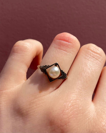 Bague Vintage Art - Déco Perle &quot;Azalée&quot; - Elliade Paris