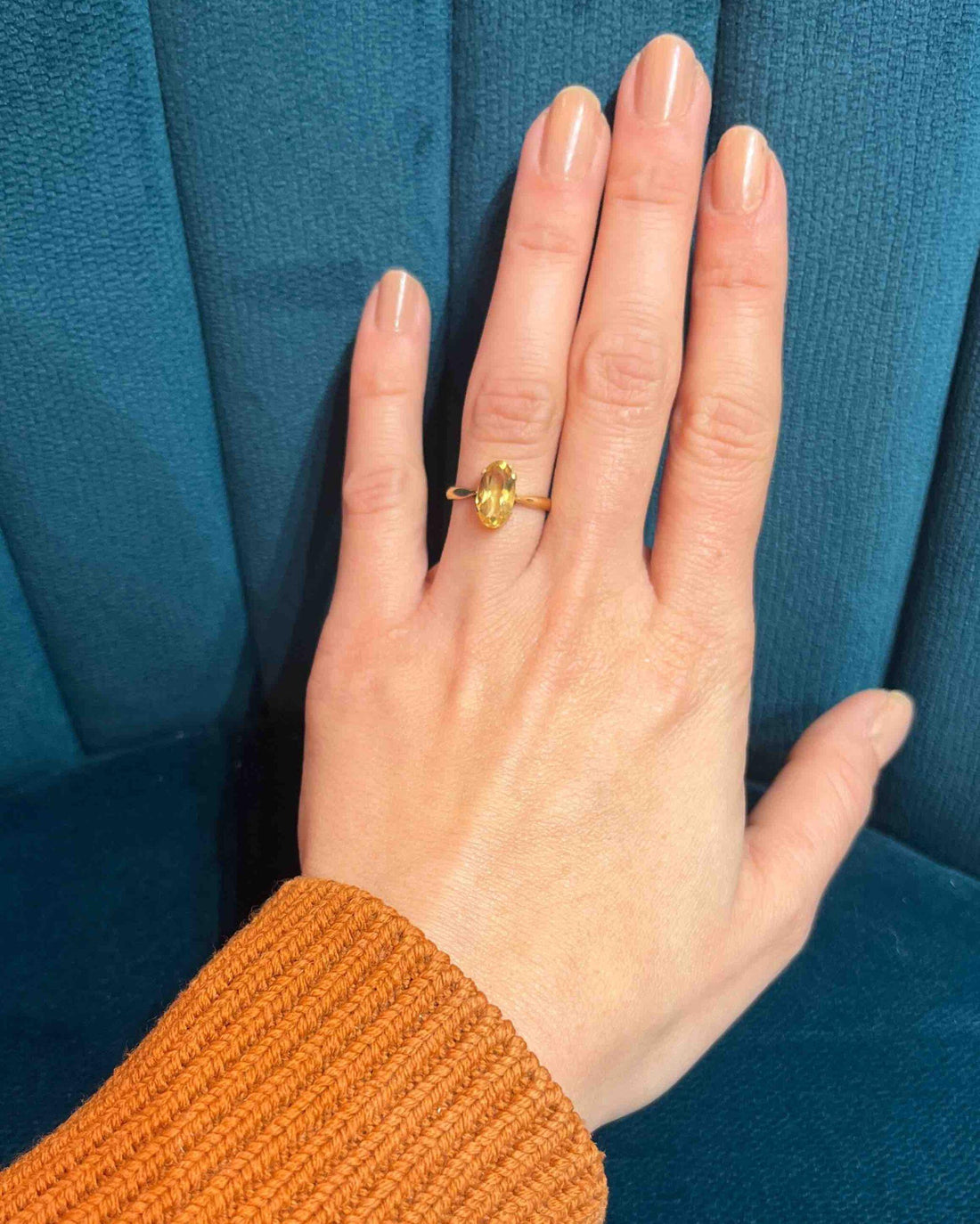 Bague vintage citrine &quot;Samia&quot;