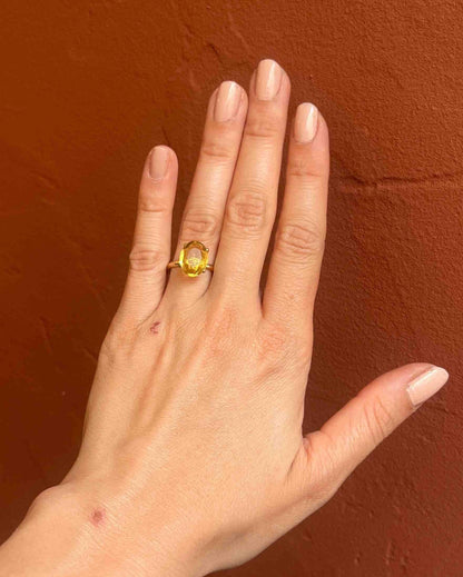 Bague vintage citrine &quot;Dylaria&quot; - Elliade Paris