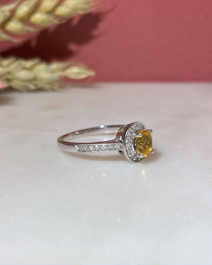 Bague Marguerite Citrine &amp; 26 Diamants &quot;Daisy&quot;