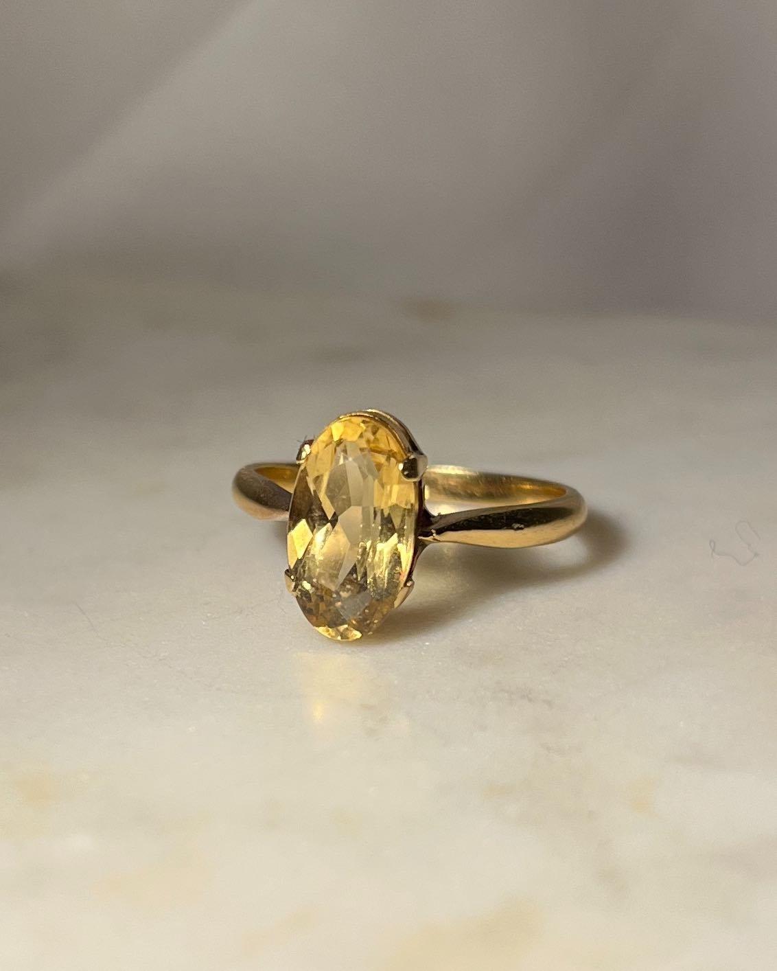 Bague vintage citrine "Samia" - Elliade Paris
