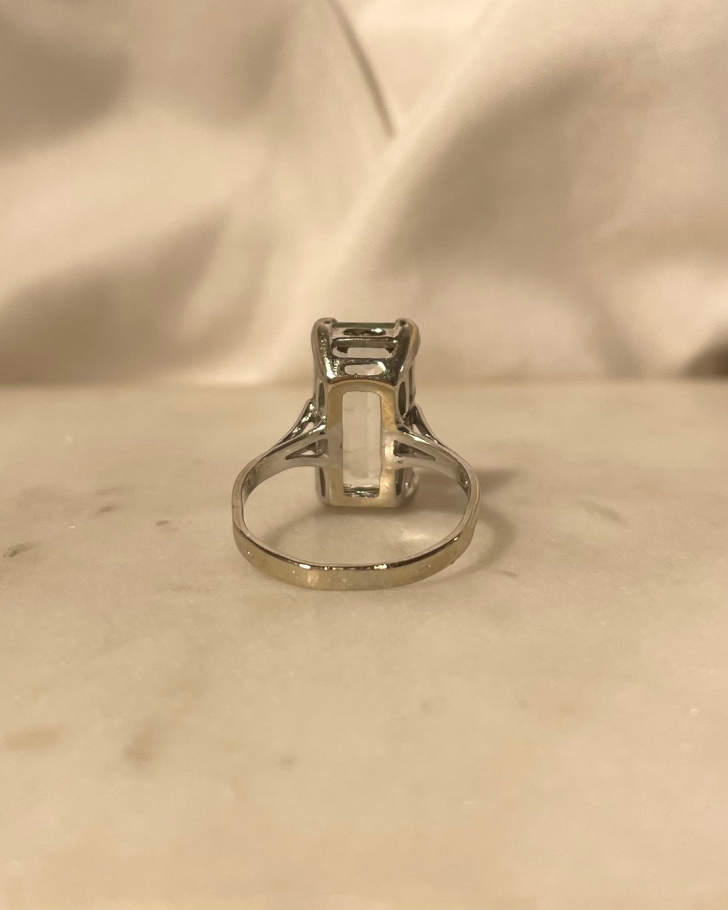 Bague Vintage Cocktail Aigue - marine 3 carats &quot;Sanna&quot; - Elliade Paris