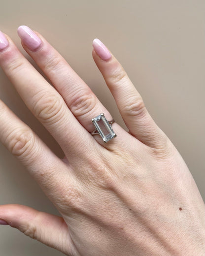 Bague Vintage Cocktail Aigue - marine 3 carats &quot;Sanna&quot; - Elliade Paris