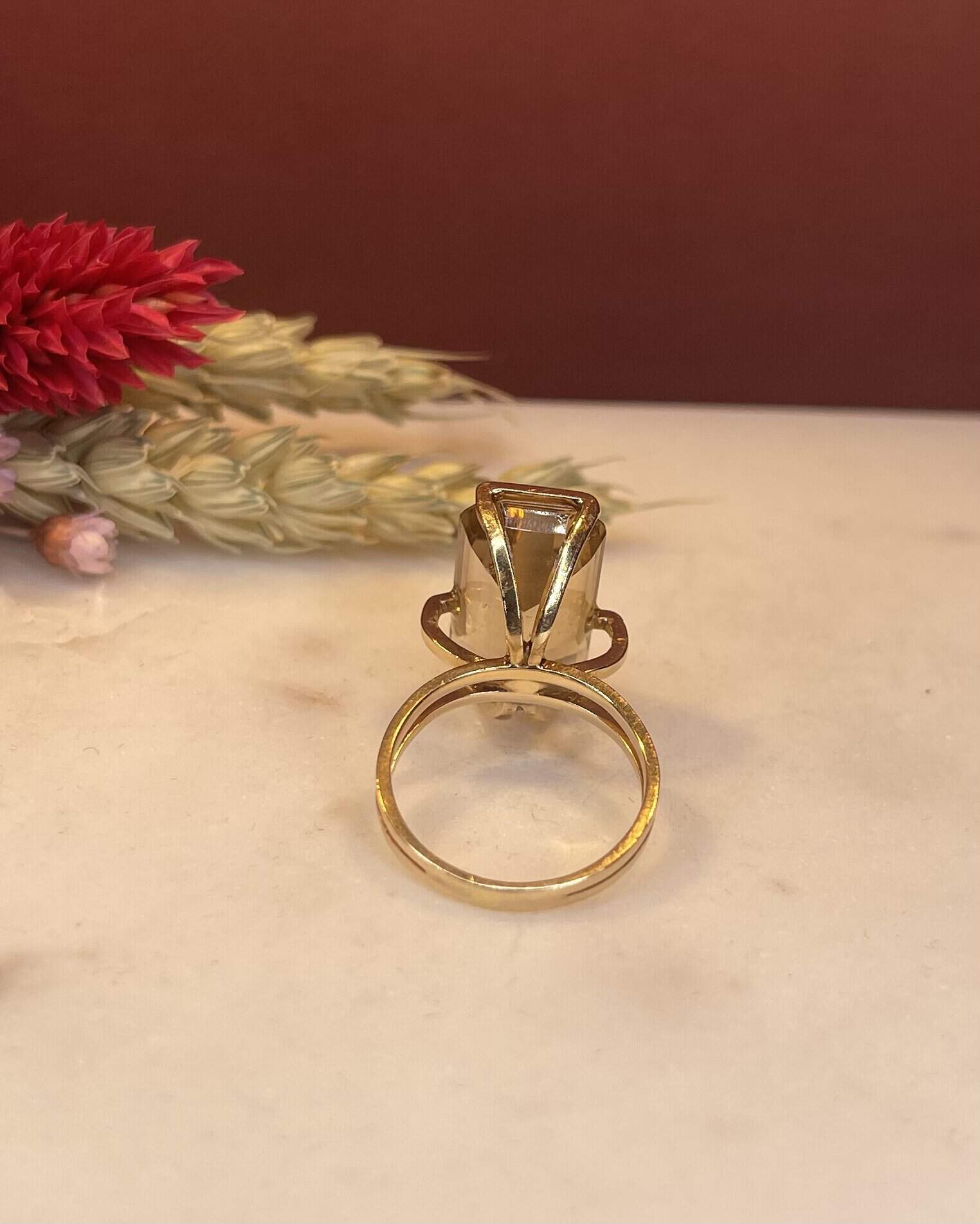 Bague Vintage Cocktail Citrine 10 carats "Anita" - Elliade Paris