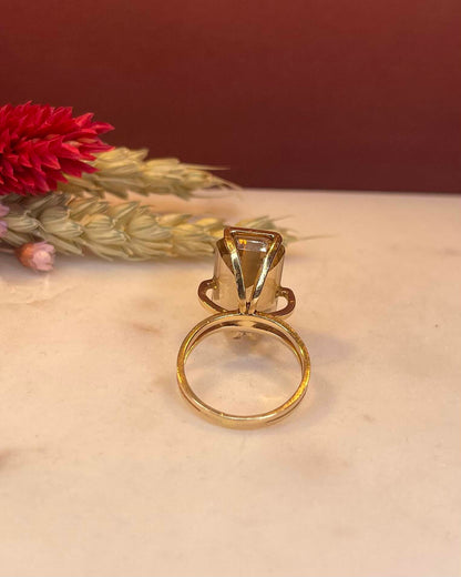 Bague Vintage Cocktail Citrine 10 carats &quot;Anita&quot; - Elliade Paris