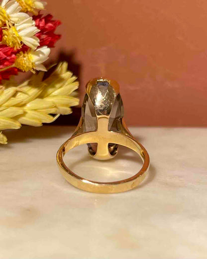 Bague Cocktail Marquise Quartz fumé 6 Carats &quot;Aëlys&quot;