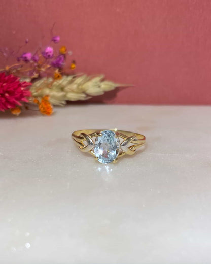 Bague Vintage Cocktail Topaze 1.50 carat &quot;Alani&quot; - Elliade Paris
