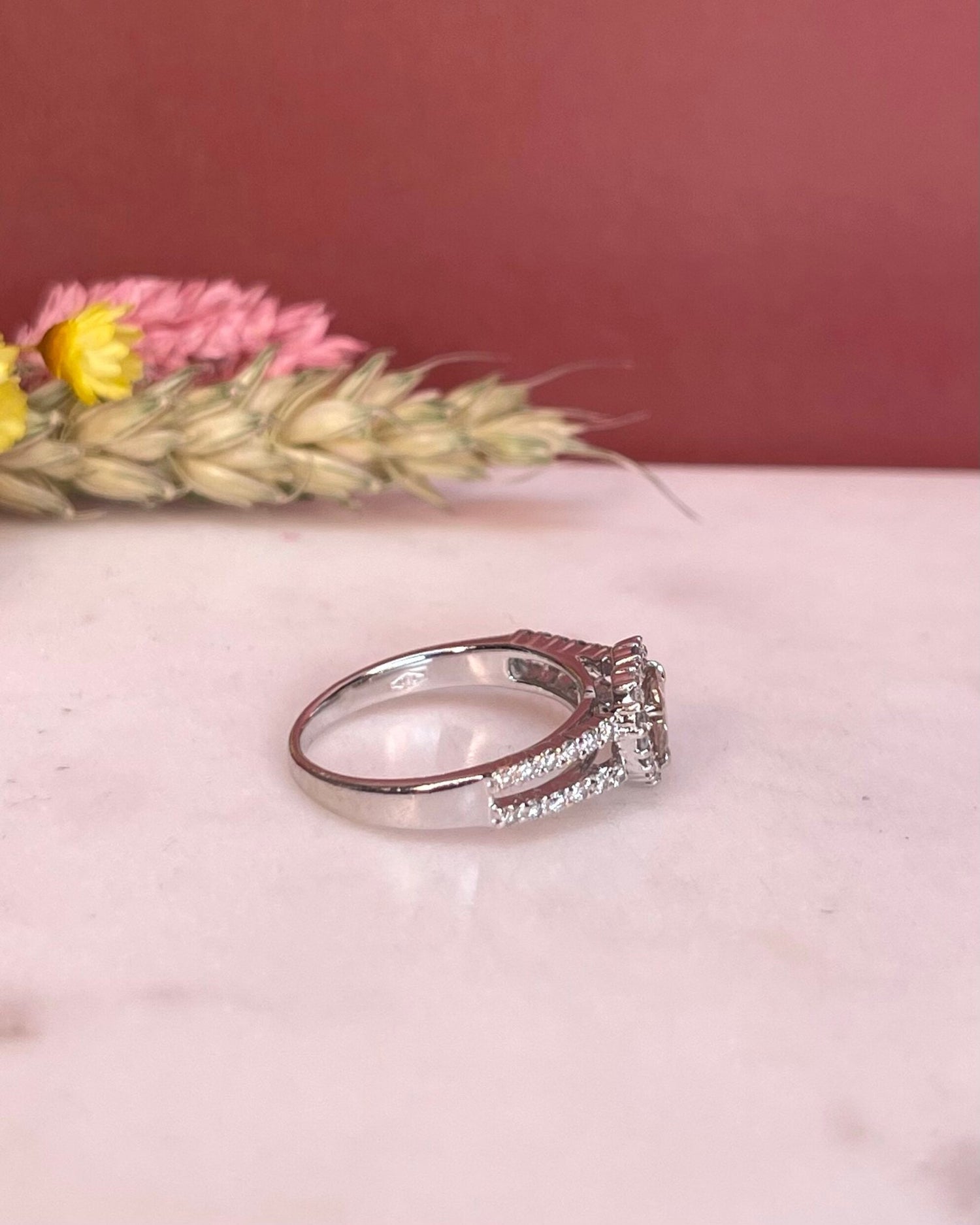 Bague Vintage Coeur Diamants 1.09 carat &quot;Evelyne&quot; - Elliade Paris