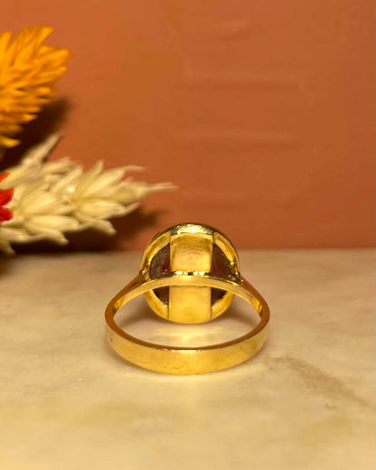 Bague Vintage Cornaline Cabochon 4.70 Carats &quot;Kirane&quot; - Elliade Paris