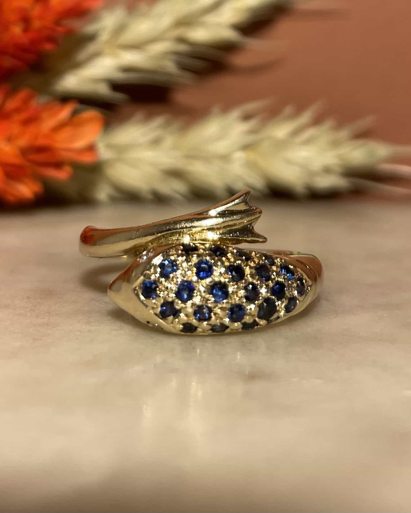 Anillo de delfín "Émmaé" con 24 zafiros y diamantes