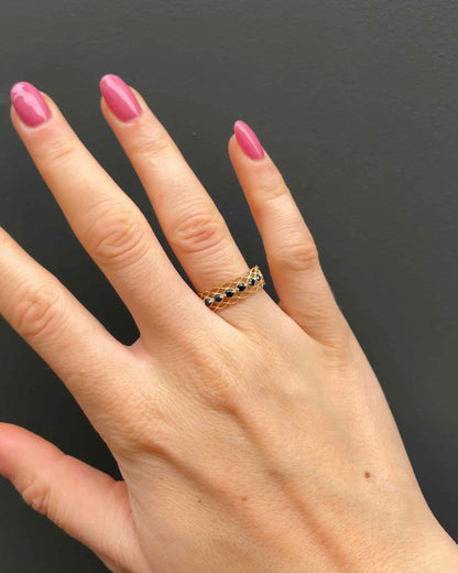 Bague Bandeau Vintage 6 Saphirs &quot;Joya&quot;