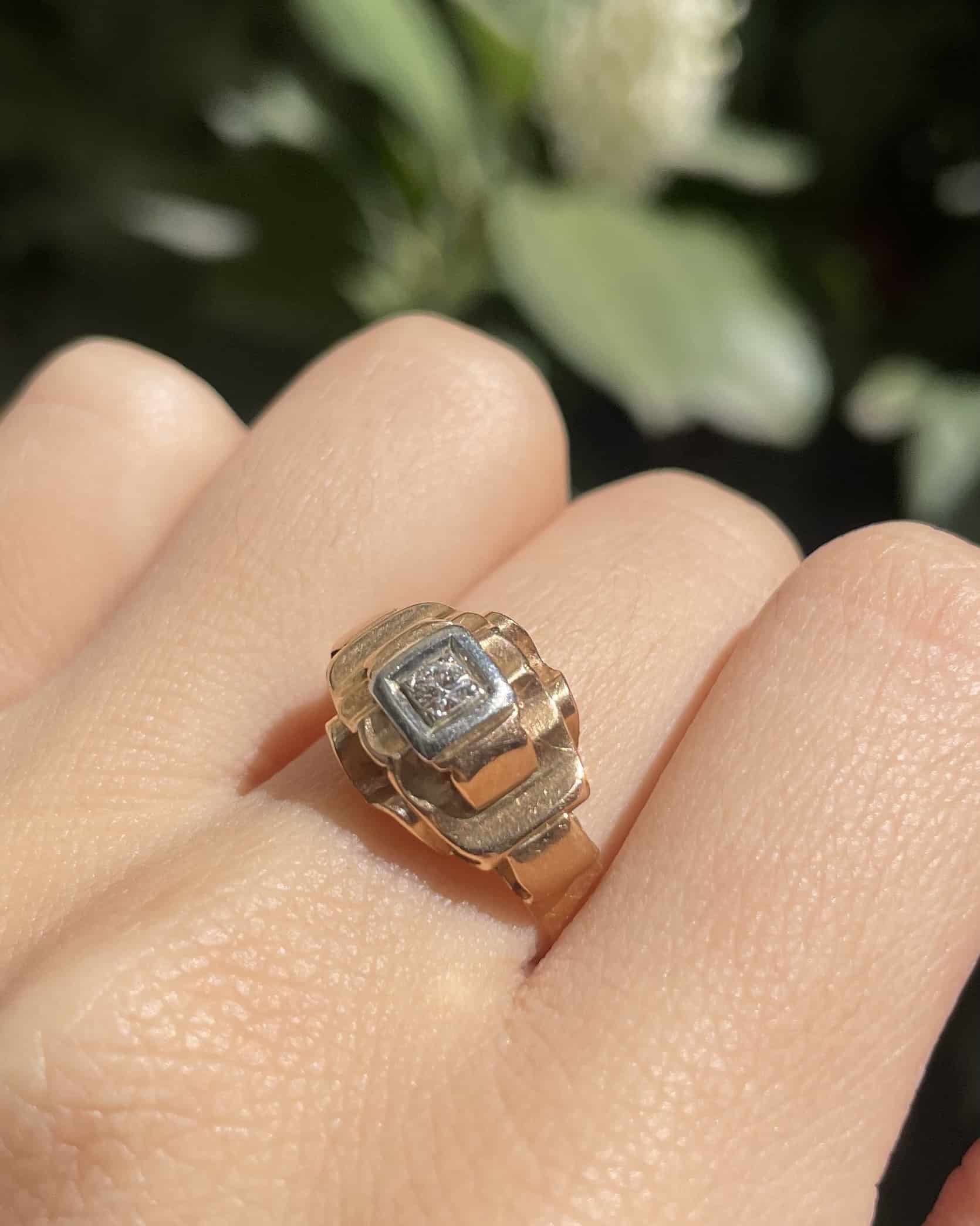 Bague Vintage Tank Diamant "Nelani"